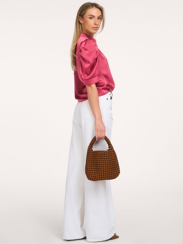 Roella Heavy Sateen Blouse, polyester, elastane.