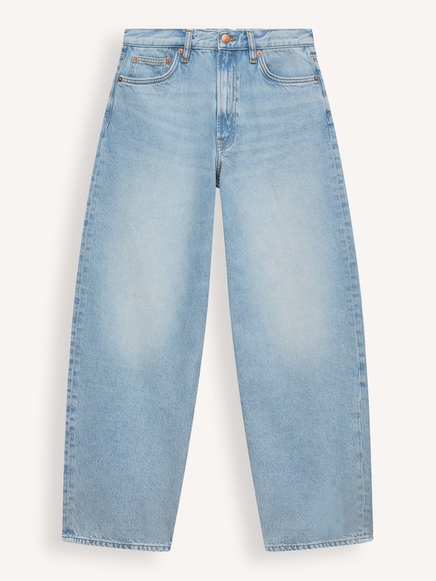 Saharper, mid waist barrel fit jeans