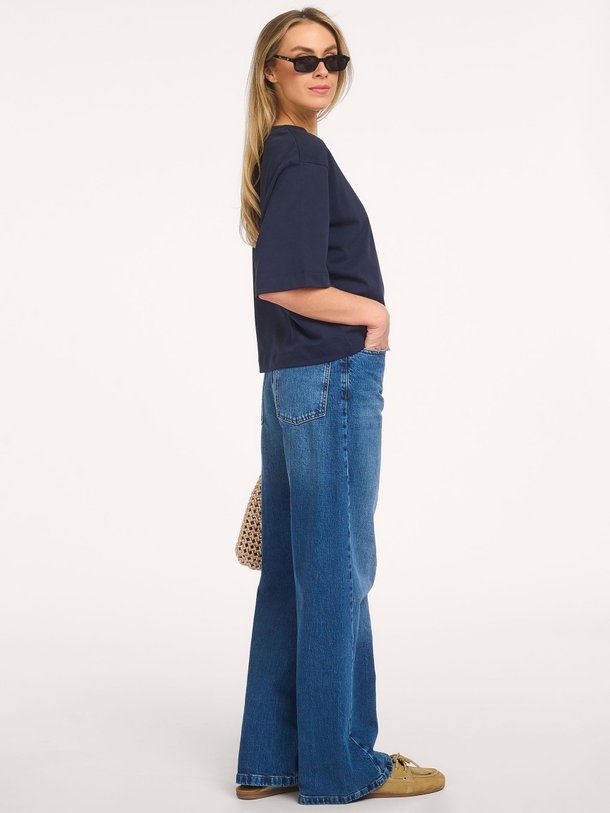 High waist wide leg jeans