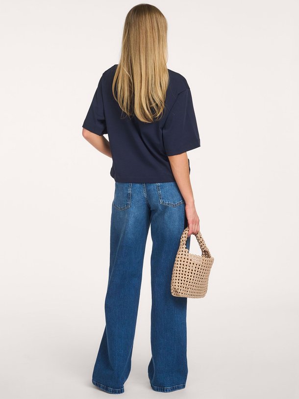 High waist wide leg jeans