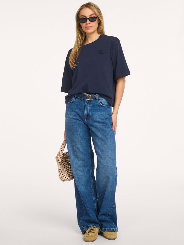 High waist wide leg jeans