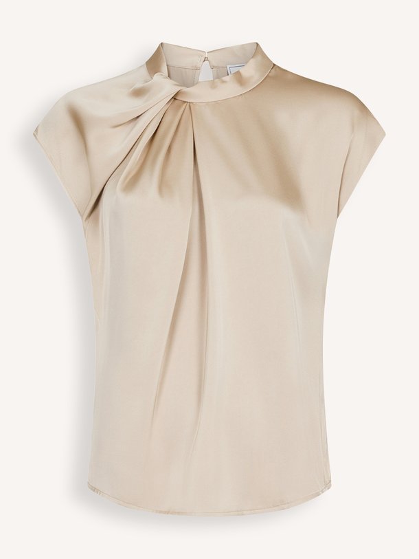 Fleur Drapy Satin Blouse, polyester