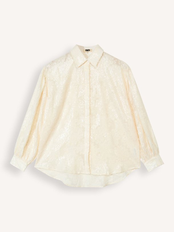 Ontdek de Candi, viscose blouse met pailletten van Frnch bij Orangebag. Op werkdagen voor 21:45 besteld, morgen in huis.