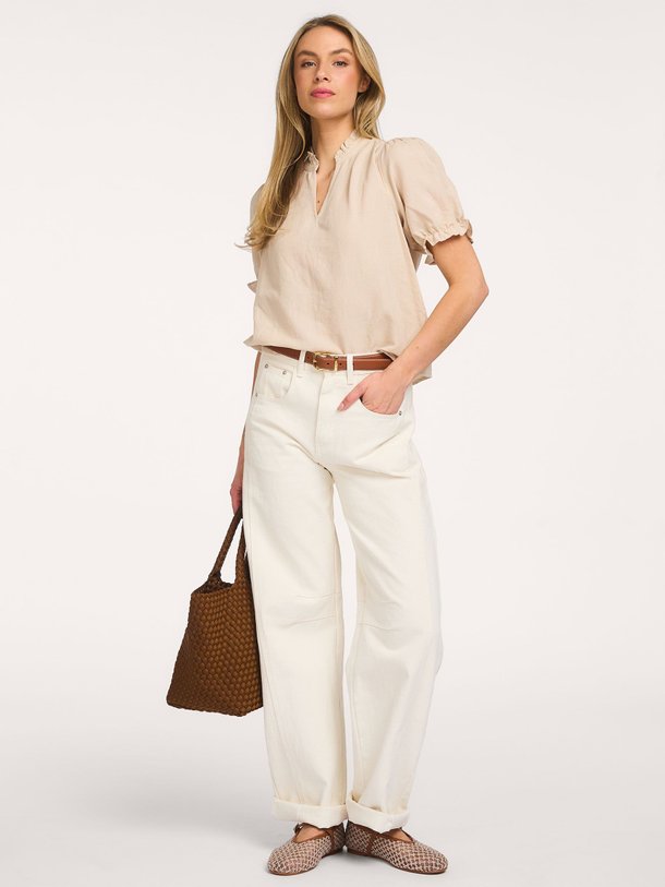 Ontdek de Odesa, katoenen/linnenmix top van Neo Noir bij Orangebag. Op werkdagen voor 21:45 besteld, morgen in huis.