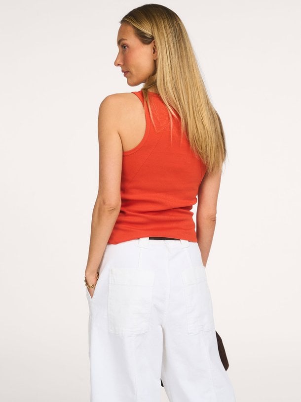 Dante6-Zora scoopneck logo tanktop Zora, katoenmix rib tanktop