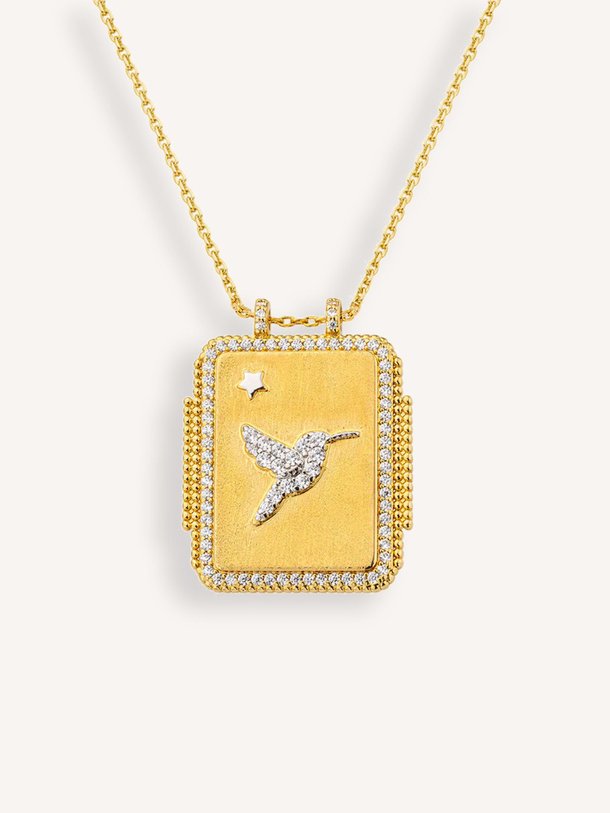 Ontdek de Colibri Boheme, halsketting met hanger van Mya-Bay bij Orangebag. Op werkdagen voor 21:45 besteld, morgen in huis.