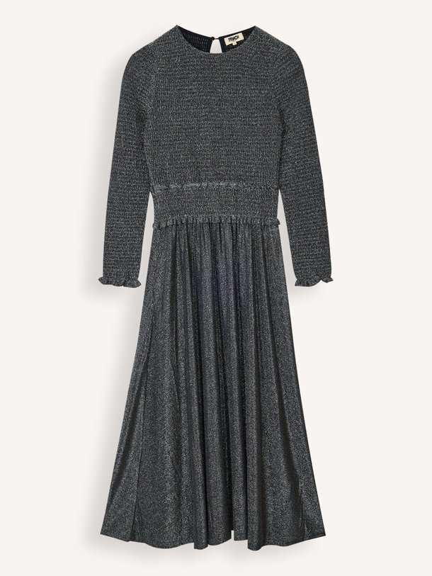 Ontdek de Debbie, gebreide lurex jurk van Frnch bij Orangebag. Op werkdagen voor 21:45 besteld, morgen in huis.