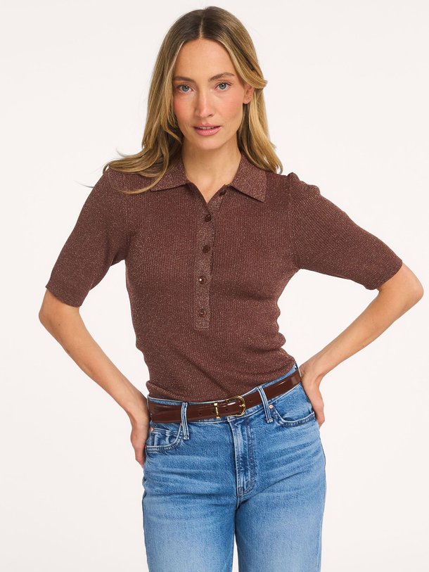 Ontdek de Fayza, viscosemix rib top met lurex van Dante 6 bij Orangebag. Op werkdagen voor 21:45 besteld, morgen in huis.