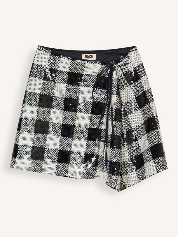 Ontdek de Summer, geweven rok met pailletten van Frnch bij Orangebag. Op werkdagen voor 21:45 besteld, morgen in huis.