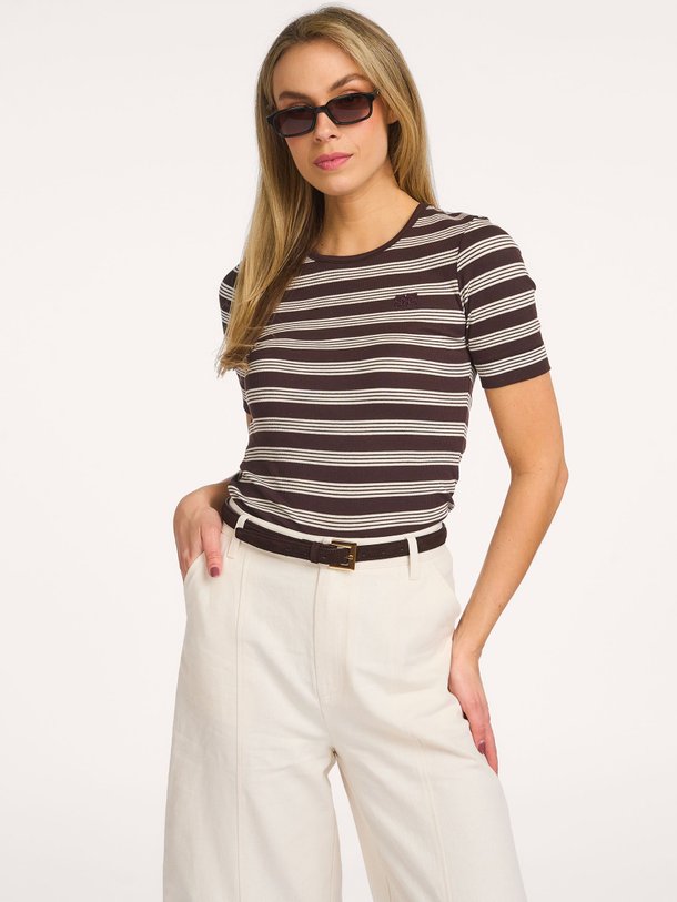 Ontdek de Organic cottonmix gestreepte rib top van Ganni bij Orangebag. Op werkdagen voor 21:45 besteld, morgen in huis.