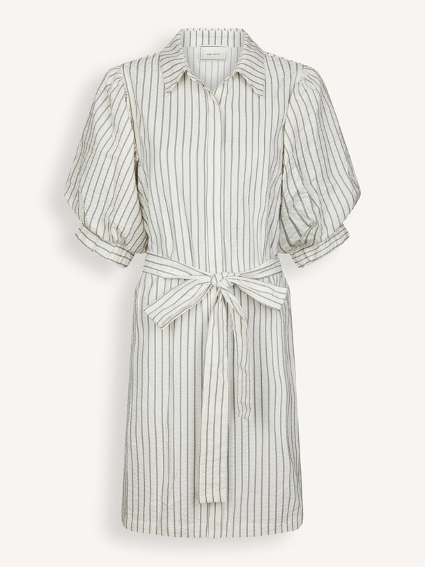 Serene Slim Stripe Dress Serene, katoenmix gestreepte jurk