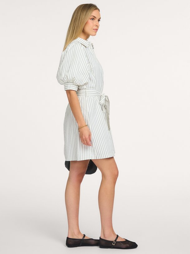 Serene Slim Stripe Dress Serene, katoenmix gestreepte jurk