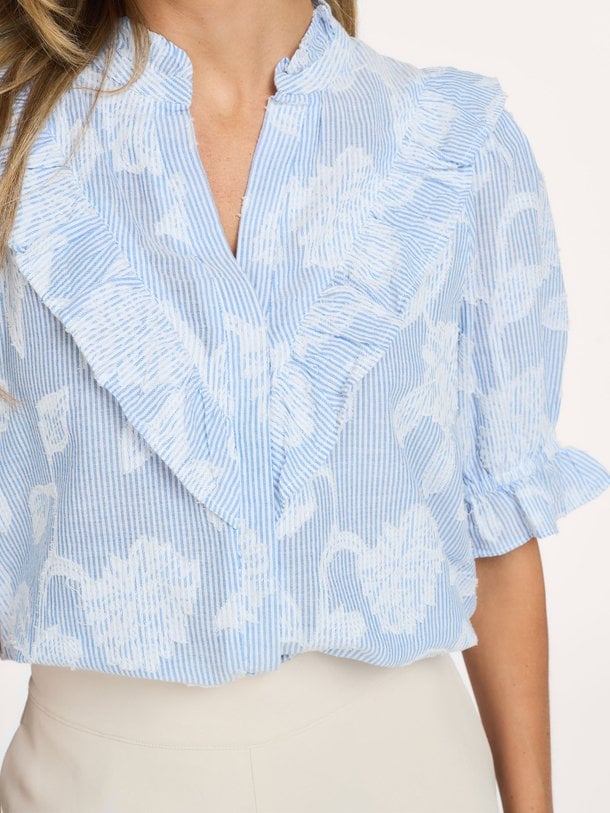 Manet Jacquard Blouse Manet, katoenen blouse