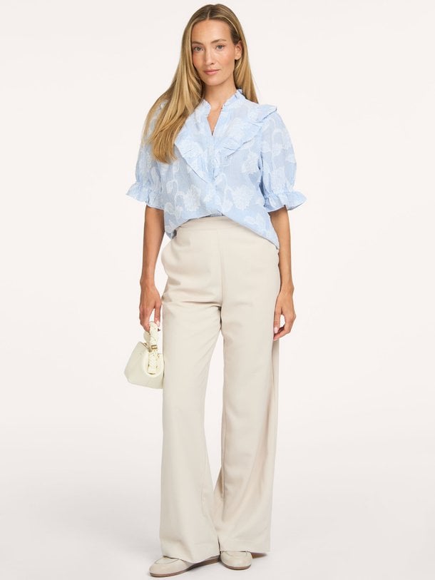 Manet Jacquard Blouse Manet, katoenen blouse
