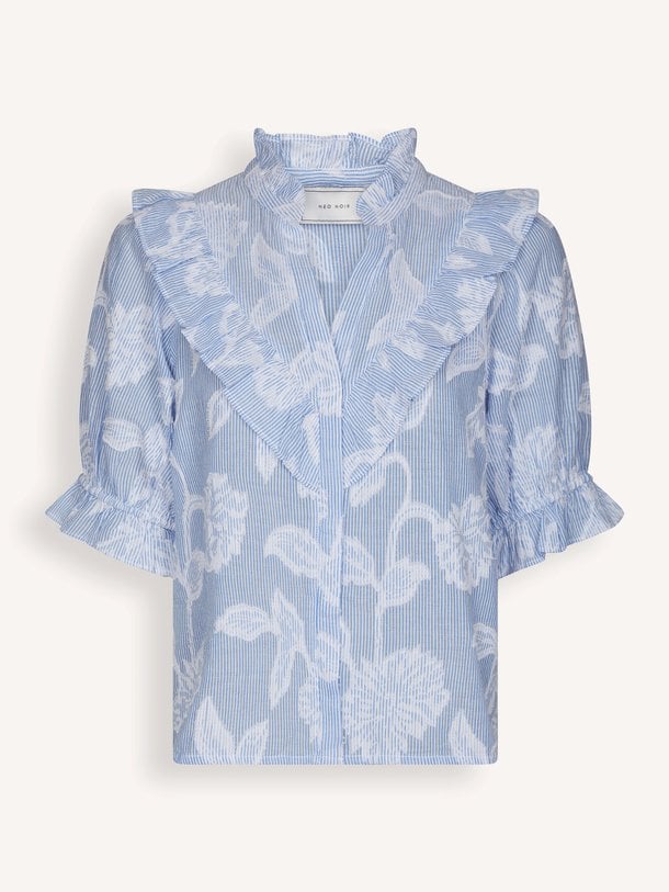 Manet Jacquard Blouse Manet, katoenen blouse