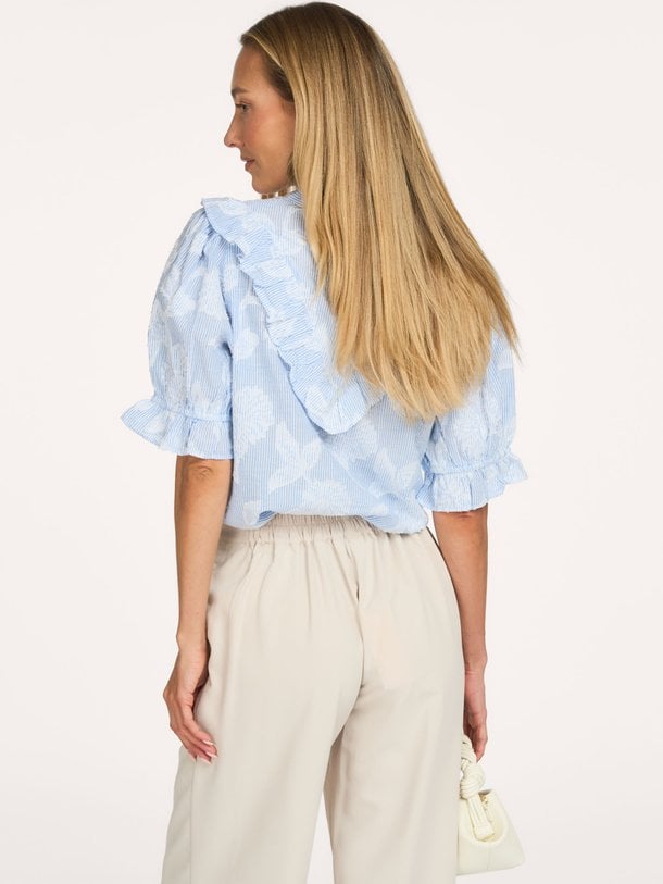 Manet Jacquard Blouse Manet, katoenen blouse