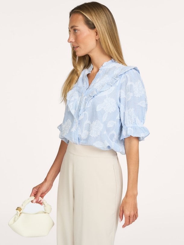 Manet Jacquard Blouse Manet, katoenen blouse