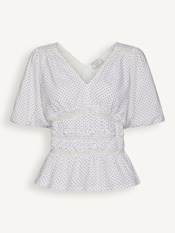 Sapura Mini Dot Blouse Sapura, katoenen gestipte top