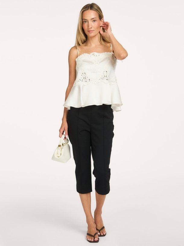 Kaela Heavy Sateen Lace Top Kaela, geweven top