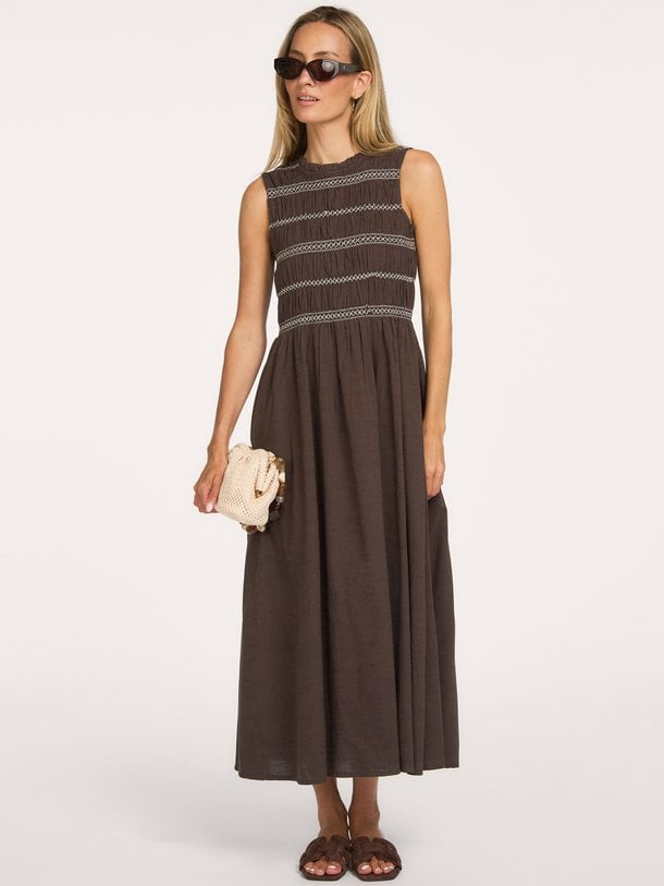 Atika Deco Smock Dress Atika, katoenen jurk