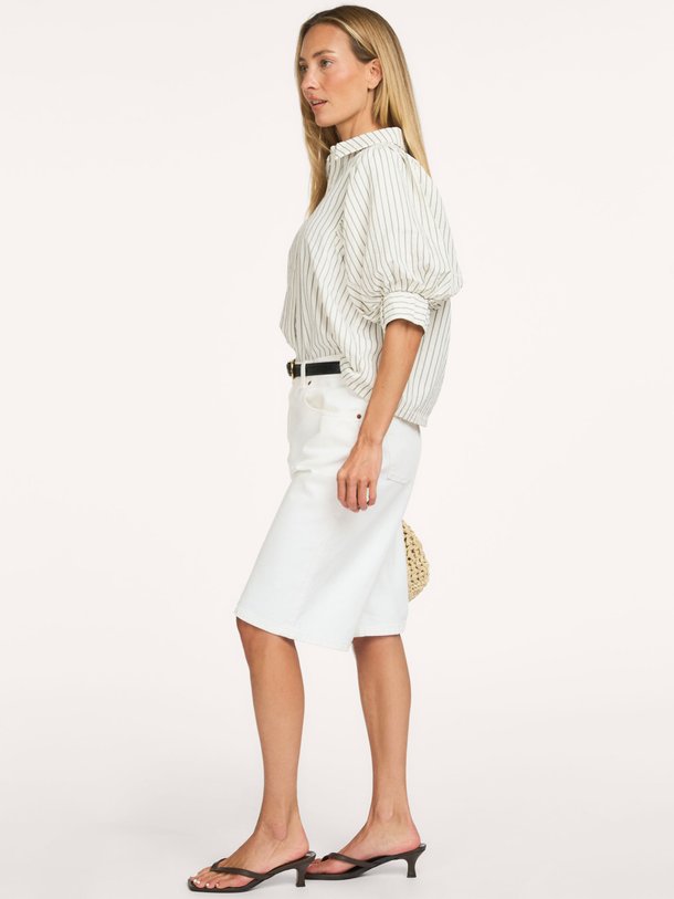 Etta Slim Stripe Shirt Etta, katoen/viscosemix blouse