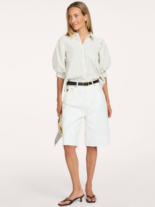 Etta Slim Stripe Shirt Etta, katoen/viscosemix blouse