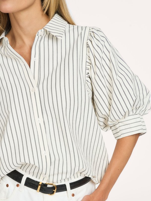 Etta Slim Stripe Shirt Etta, katoen/viscosemix blouse