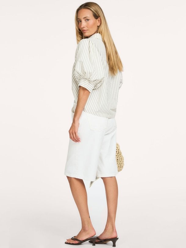 Etta Slim Stripe Shirt Etta, katoen/viscosemix blouse