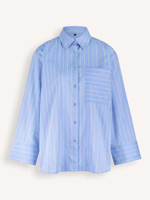 Ontdek de Erin katoenmix gestreepte blouse van Studio Anneloes in de kleur lavendel bij Orangebag. Op werkdagen voor 21:45 besteld, morgen in huis.