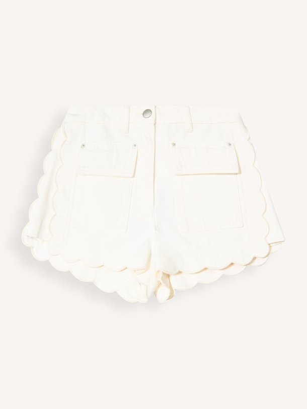 Canvas Scalloped, denim short