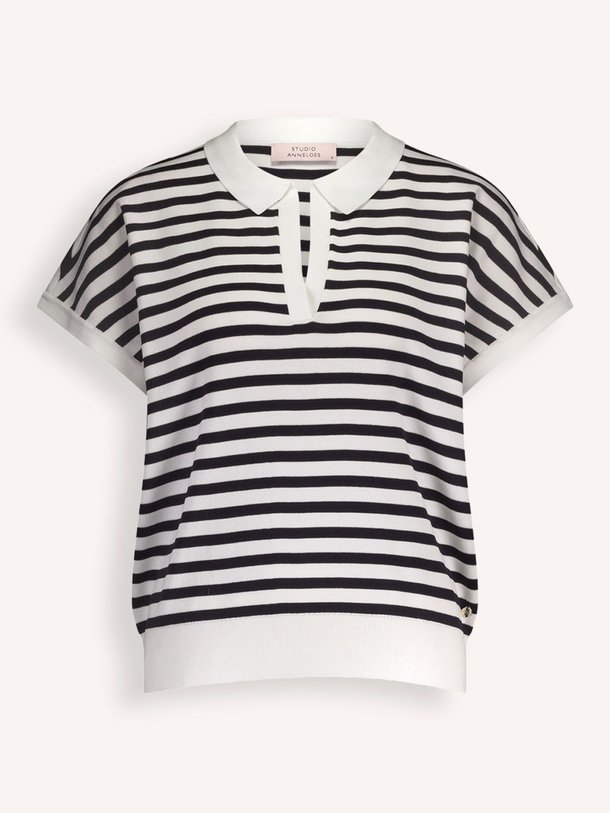 Ontdek de Drew viscosemix gestreepte top van Studio Anneloes in de kleur donkerblauw bij Orangebag. Op werkdagen voor 21:45 besteld, morgen in huis.