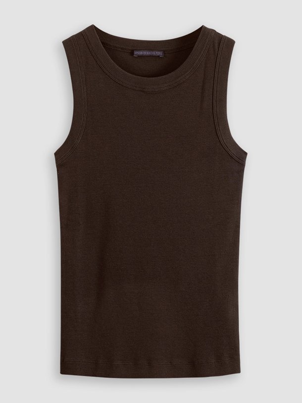 Ontdek de Olina cotton rib top van Drykorn in de kleur donkerbruin bij Orangebag. Op werkdagen voor 21:45 besteld, morgen in huis.