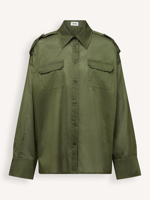 Drykorn Elowen katoenen blouse - Groen Ontdek de Elowen katoenen blouse van Drykorn in de kleur Groen bij Orangebag. Op werkdagen voor 21:45 besteld, morgen in huis.