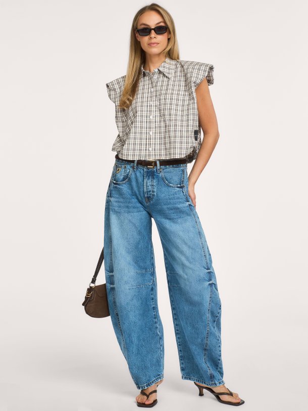Dinnie NS Mini Check Shirt Dinnie, geweven geruite blouse