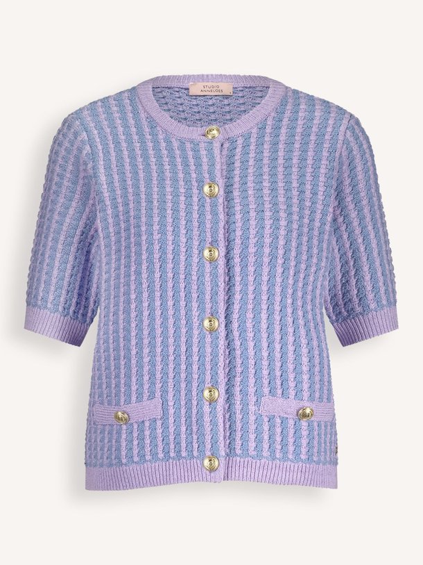 Ontdek de Chance katoenmix gestreept vest van Studio Anneloes in de kleur lila bij Orangebag. Op werkdagen voor 21:45 besteld, morgen in huis.