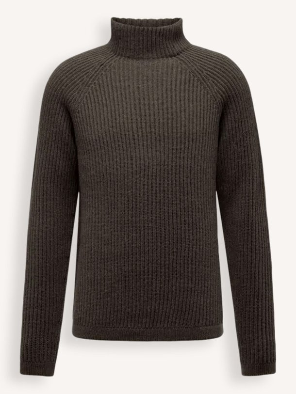 Ontdek de Arvid wolmix rib trui van Drykorn in de kleur donkerbruin bij Orangebag. Op werkdagen voor 21:45 besteld, morgen in huis.