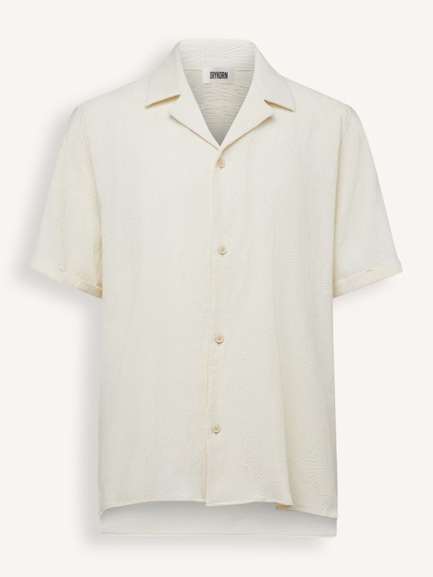 Ontdek de Bijan katoenmix jacquard overhemd van Drykorn in de kleur Off-white bij Orangebag. Op werkdagen voor 21:45 besteld, morgen in huis.