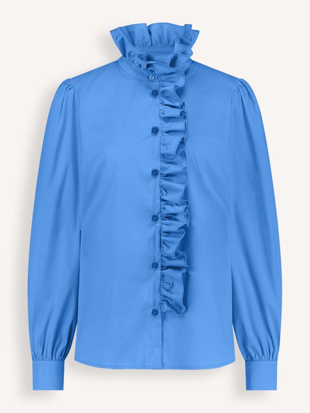 Ontdek de Idette katoenmix blouse met ruches van Studio Anneloes in de kleur blauw bij Orangebag. Op werkdagen voor 21:45 besteld, morgen in huis.