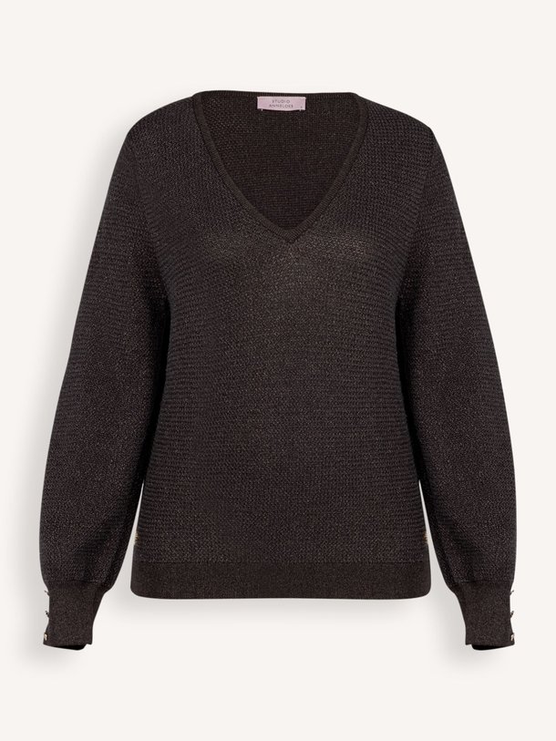 Ontdek de Nika viscosemix trui met lurex van Studio Anneloes in de kleur Donkerbruin bij Orangebag. Op werkdagen voor 21:45 besteld, morgen in huis.