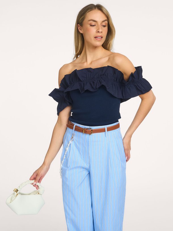 JAQUA Jaqua, viscose mix off shoulder top