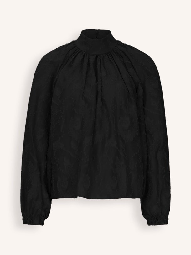Ontdek de Dumonda viscosemix top met dessin van Drykorn in de kleur zwart bij Orangebag. Op werkdagen voor 21:45 besteld, morgen in huis.