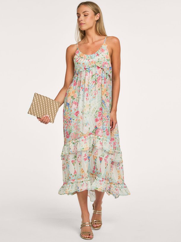 Rendeira, viscose jurk met bloemenprint