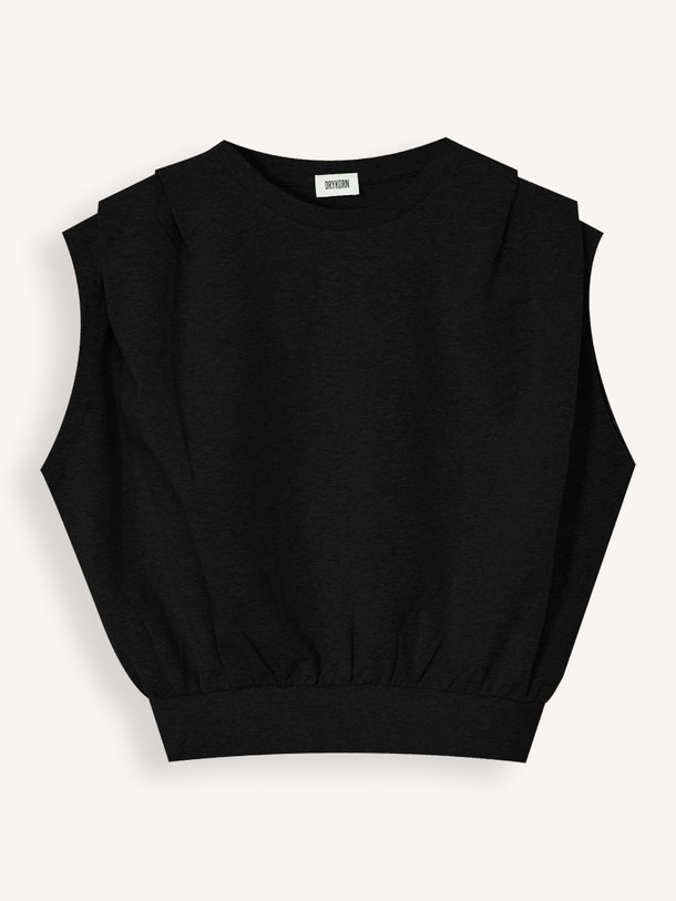 Ontdek de Calluna katoenmix top van Drykorn in de kleur Zwart bij Orangebag. Op werkdagen voor 21:45 besteld, morgen in huis.
