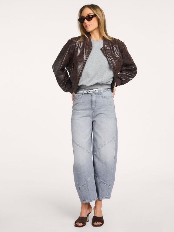 Swore, high waist barrel fit non-stretch jeans
