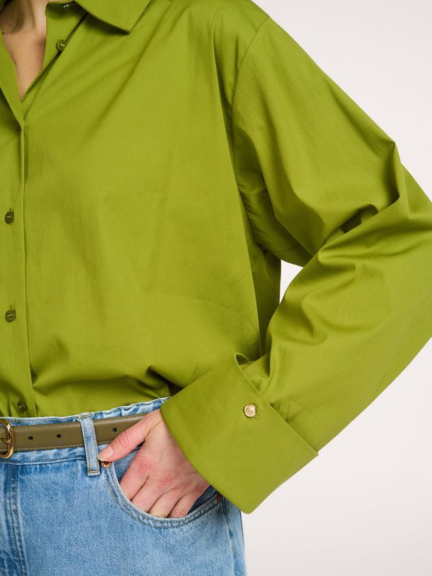 Ontdek de Erina katoenmix poplin blouse van Studio Anneloes in de kleur Limegroen bij Orangebag. Op werkdagen voor 21:45 besteld, morgen in huis.