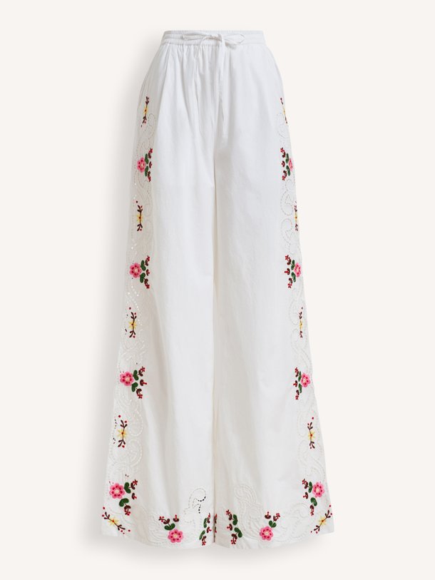 Janai, katoenen broek met borduursel