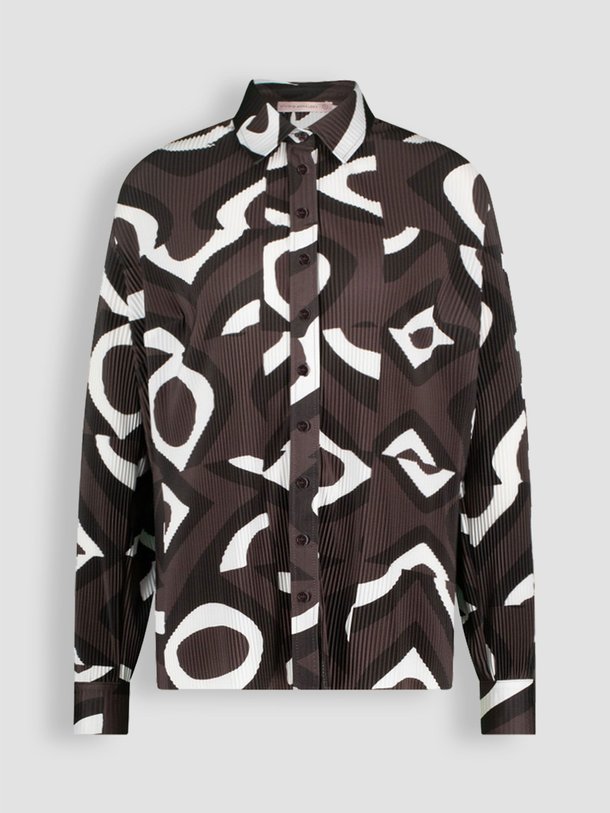 Ontdek de Bobby geweven plissé blouse met print van Studio Anneloes in de kleur donkerbruin bij Orangebag. Op werkdagen voor 21:45 besteld, morgen in huis.