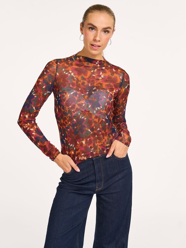 Ontdek de Francie mesh top met dessin van Studio Anneloes in de kleur bordeauxrood bij Orangebag. Op werkdagen voor 21:45 besteld, morgen in huis.