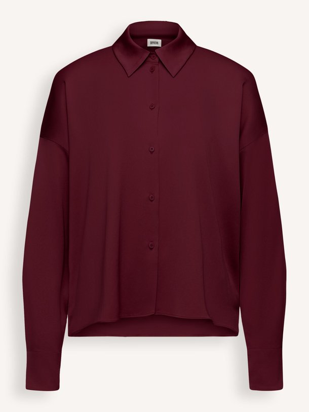 Ontdek de Cloelia geweven blouse van Drykorn in de kleur Bordeauxrood bij Orangebag. Op werkdagen voor 21:45 besteld, morgen in huis.