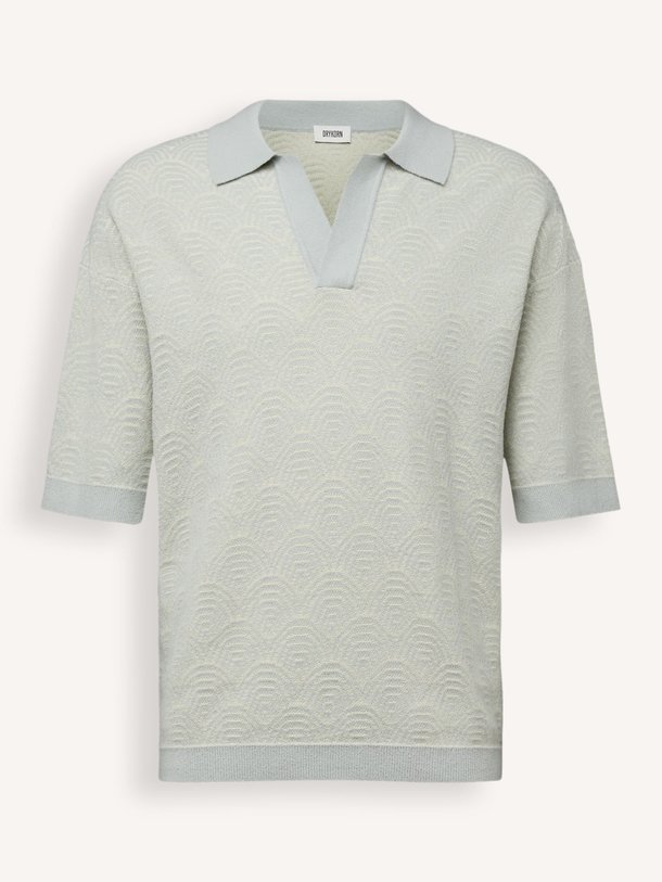Drykorn Laurenzzo katoenmix polo met structuur - Lichtgroen Ontdek de Laurenzzo katoenmix polo met structuur van Drykorn in de kleur Lichtgroen bij Orangebag. Op werkdagen voor 21:45 besteld, morgen in huis.